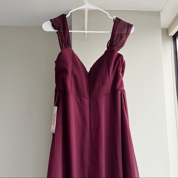 NWT Birdy Grey Chiffon Cabernet Spence Convertible Bridesmaid Maxi Dress Medium - Picture 4 of 6